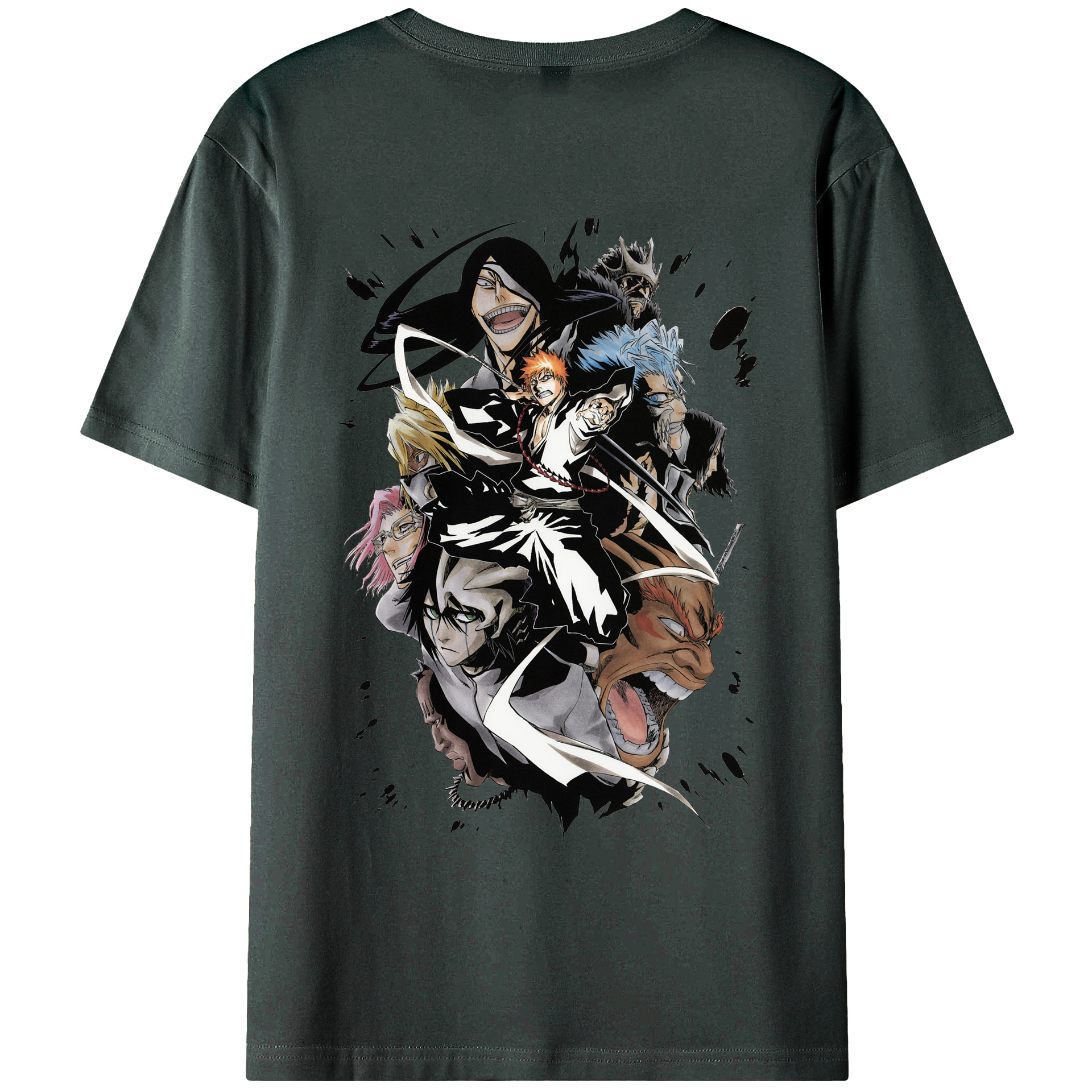 （画像用） ブリーチ 黒崎一護（くろさき いちご）BLEACH Kurosaki Ichigo 綿100％ メンズ半袖Tシャツ（バックプリント） 通気性